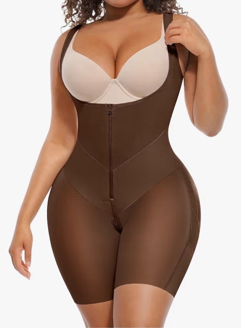 FeelinGirl Fajas Butt Lifting Shapewear Tummy Control Postpartum with Zipper M/L